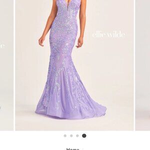 Lavender and sequence prom dress